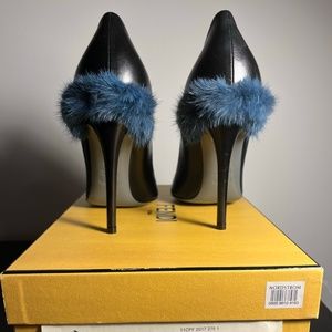 Black Leather Fendi Heels